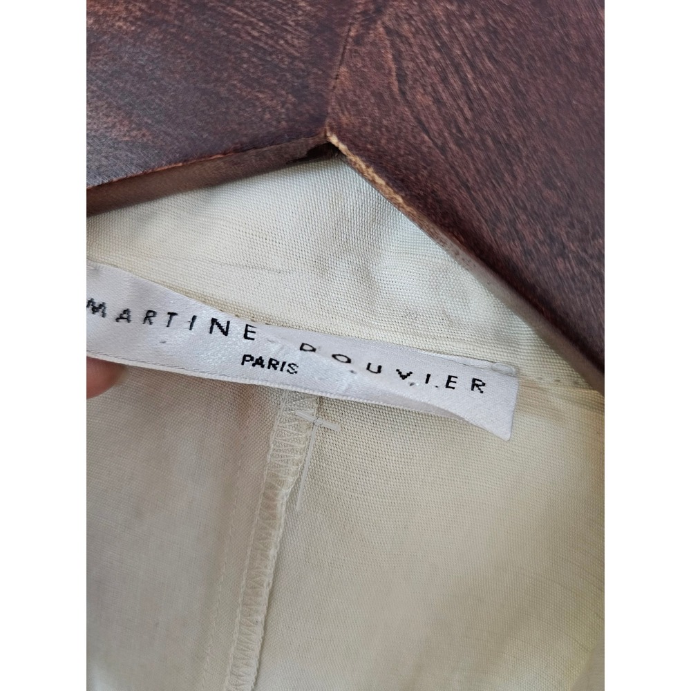 Martine Douvier Paris Off White Linen Avant Garde Hook Closure Blazer Jacket - Picture 2 of 8